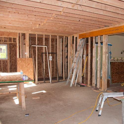 House Framing Under Construction By Licensed Builder